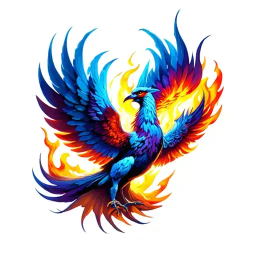 Phoenix Rising From Flames
