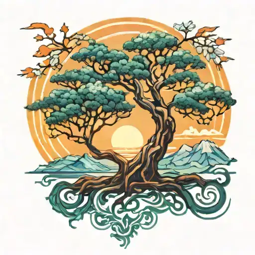 Yggdrasil Van Gogh Sunset Colorful