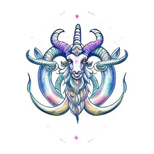 Capricorn Ram With Mermaid Tail