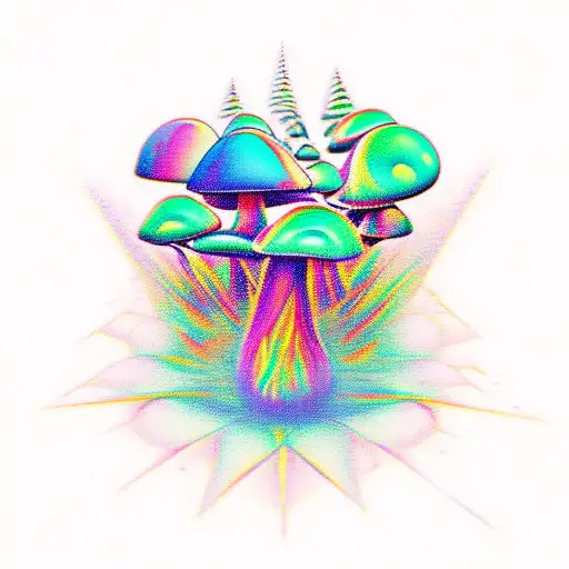 Psychedelic Music Geometric Colorful Spiritual Mushrooms Nature