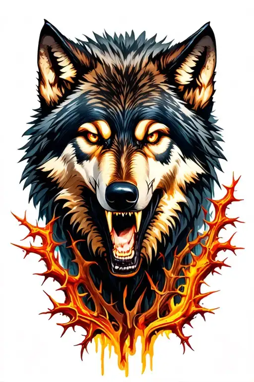 Rabid Wolf Wounded Thorn Vine Nature