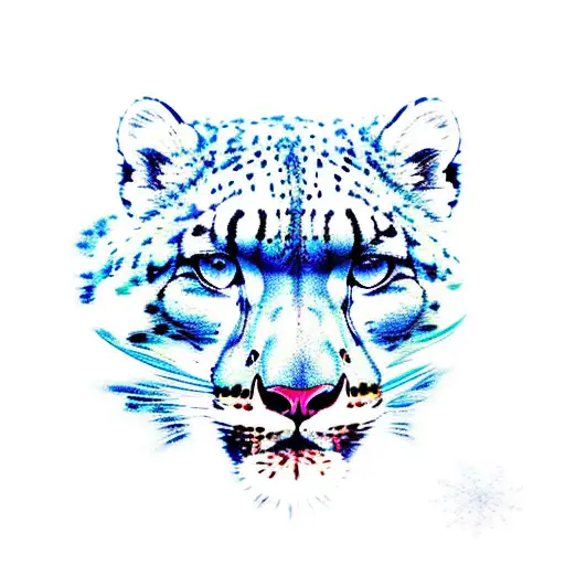 A Majestic Snow Leopard Gracefully Swimming Underwater Surrounded By Colorful Fish