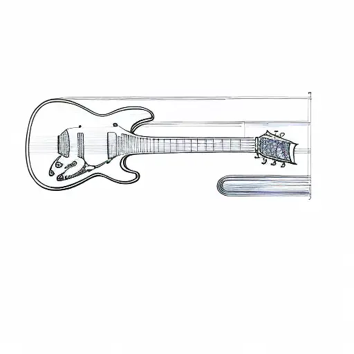 Technical Drawing A Guitar