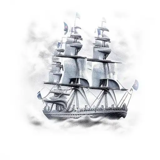 Ghost Pirate Ship With Only 2 Masts And 5 Cannons