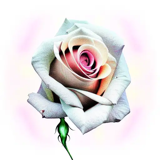 Long Rose On Barbed Wire Instead Of Stem