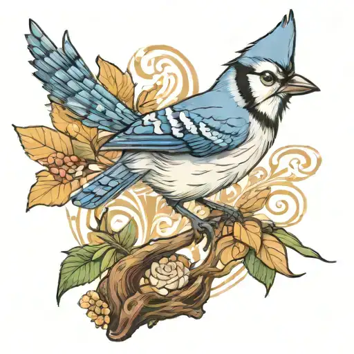 Blue Jay Bird Rising