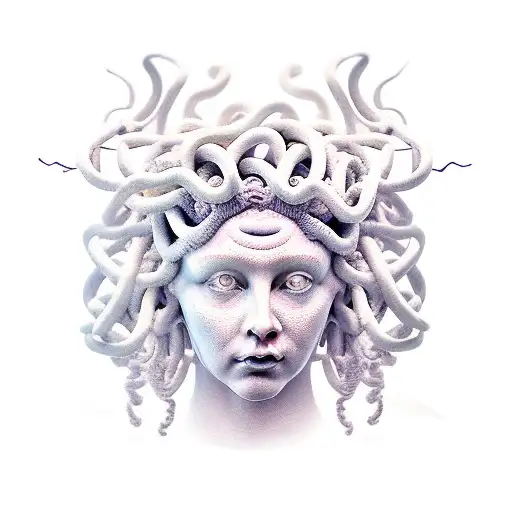 Medusa With Face Half Human Half Statue