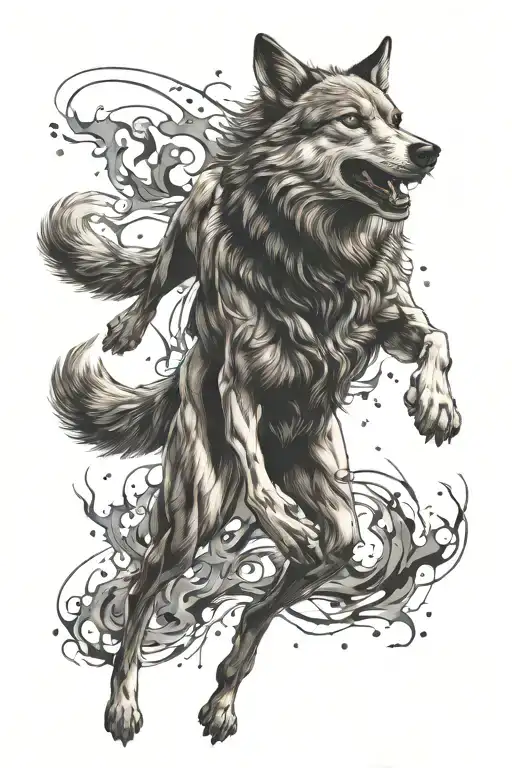 Male Wolf Running Realistic