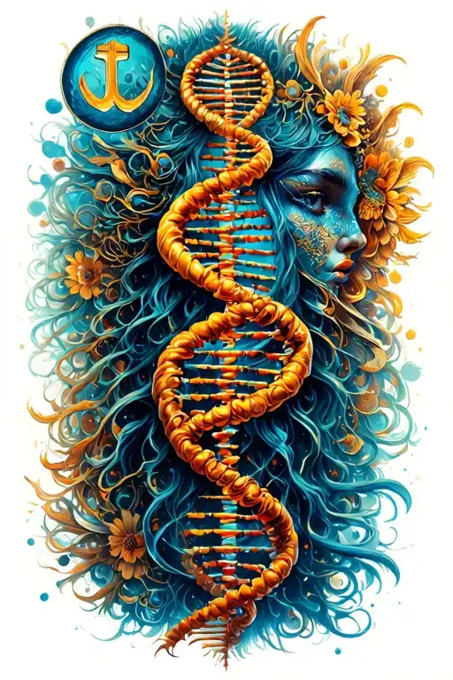 Dna Strand Merging With Gemini Zodiac Sign