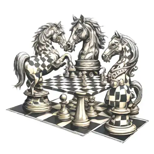 Horse Against Horse Chess Board