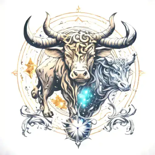 Taurus And Virgo Zodiac Sign With Galaxy As Background