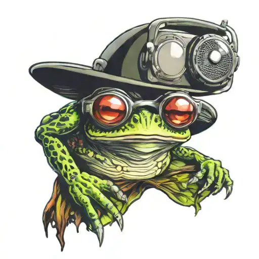 Mushroom Dj Frog Wearing Glasses