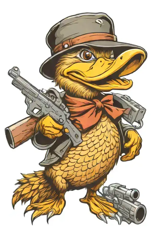 Tactial Duck Holding A Gun