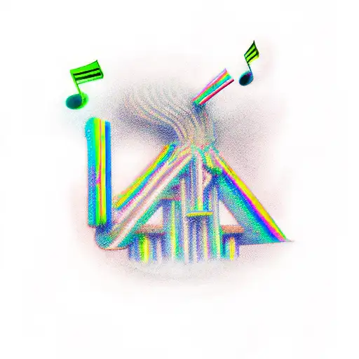 Musical Bars With Rainbow Coloured Notes