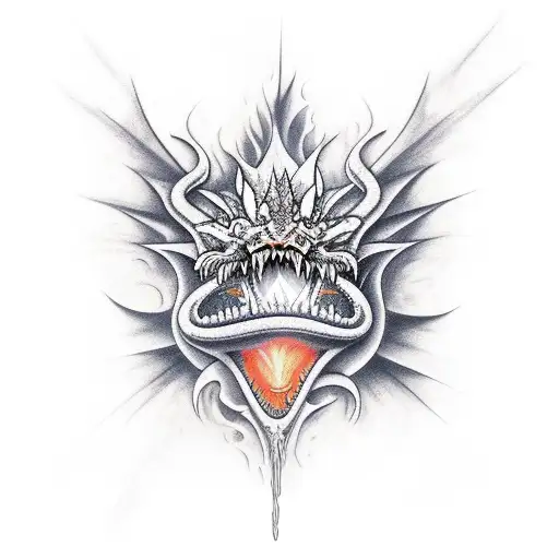 Dragon Breathing Out Orange Flames