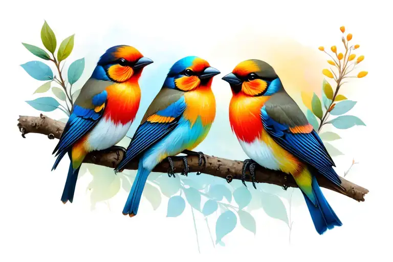 Three Little Birds Sitting