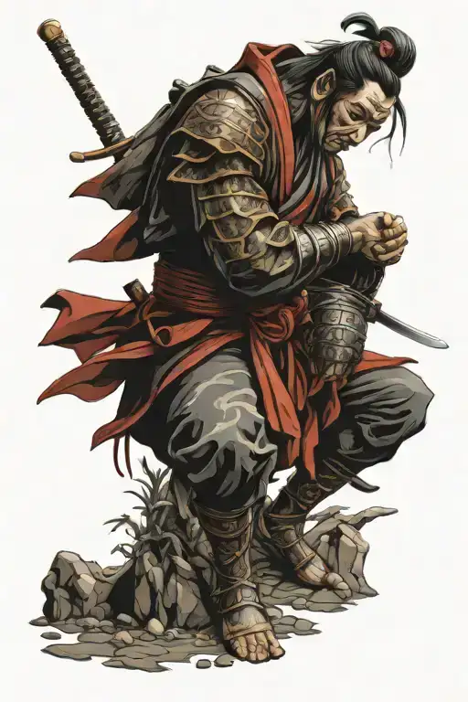Samurai Kneeling