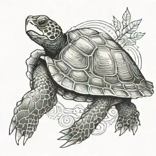 Turtle With A Leg In A Casting