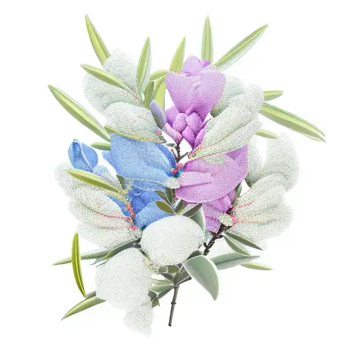 Oleander Flower Stick Hugged By Two Father