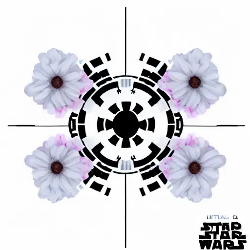 Star Wars Imperial Logo Surrounded By Flowers