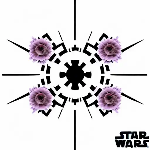 Star Wars Imperial Logo Surrounded By Flowers