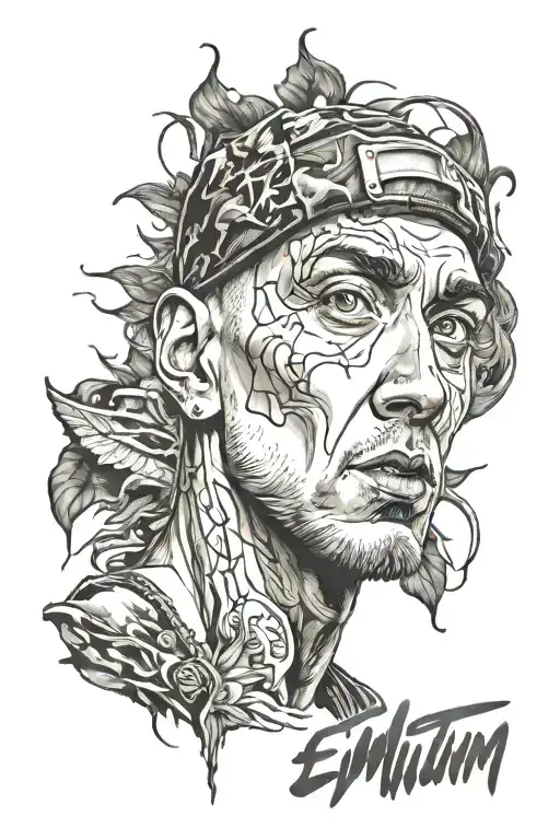 Eminem Portrait And Lyrics Incorporated