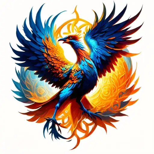 Rebirth Phoenix In Celtic Style