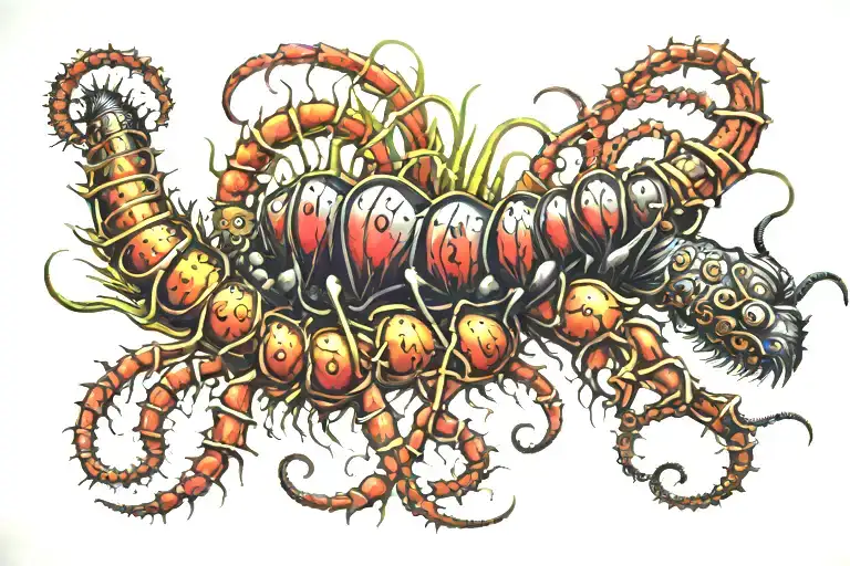 Centipede Whit A Black