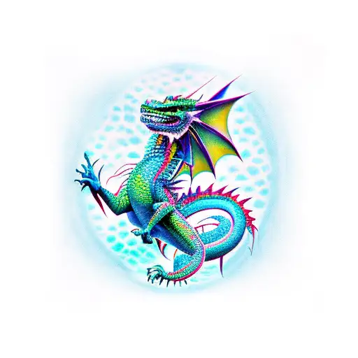 Irridescent Dragon With 4 Legs