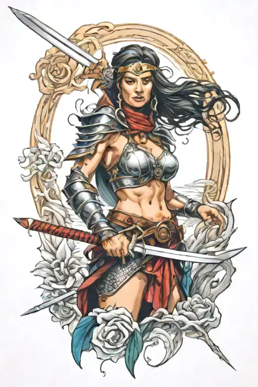 Warrior Woman And Her Sword