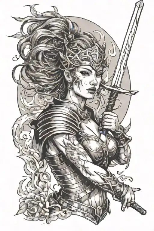 Warrior Woman And Her Sword