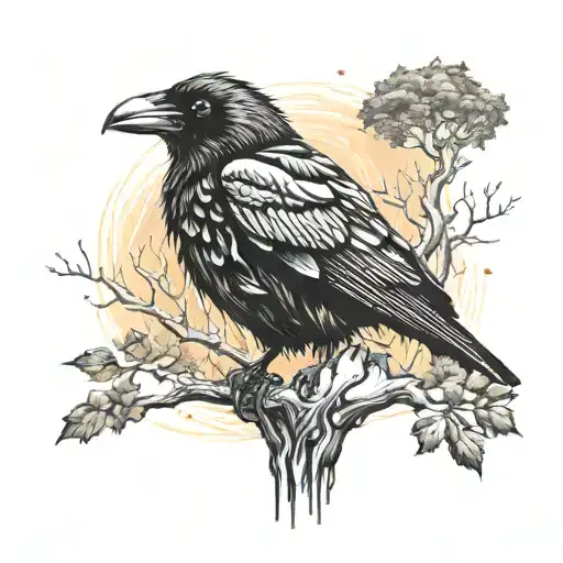 Crow And Trees