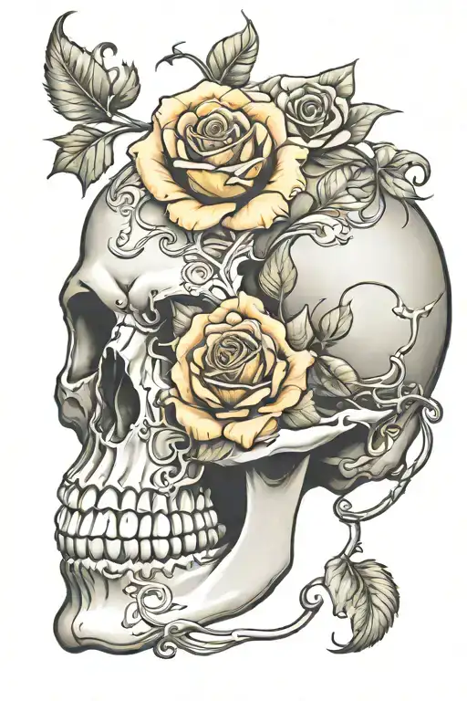 Skull And Rose