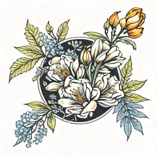 Forearm Tattoo Combine Mountain Laurel Flower With California Poppy Flower