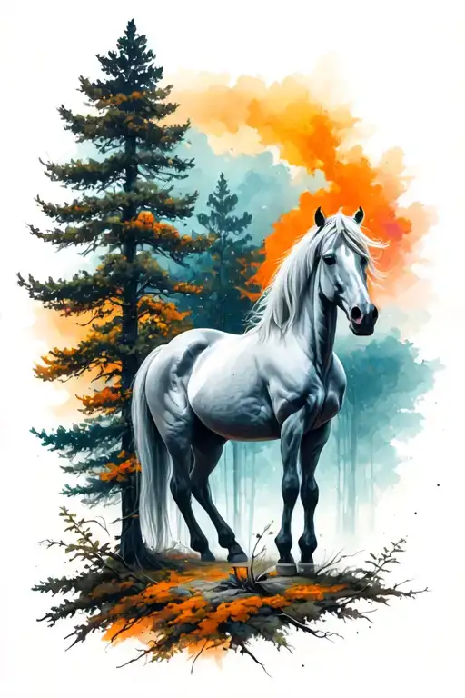 Horse And Trees Inspired