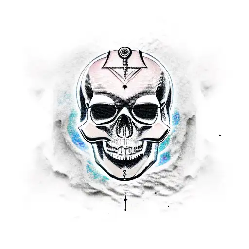 Pharaoh Skull Surrounded By Hieroglyphics