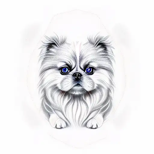 Fire Tattoo Colored With Pekinese Paws Minimal