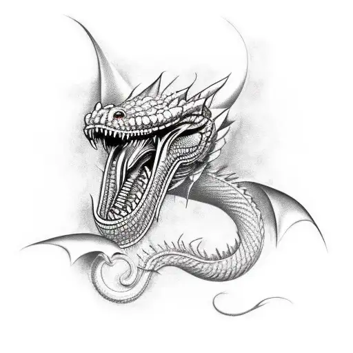 Full Arm With A Large Cobra Dragon And Other Designs Around