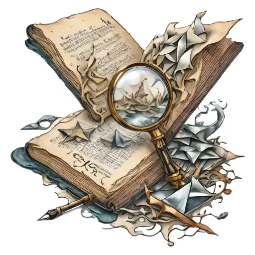 Open Book With A Magnifying Glass Shards