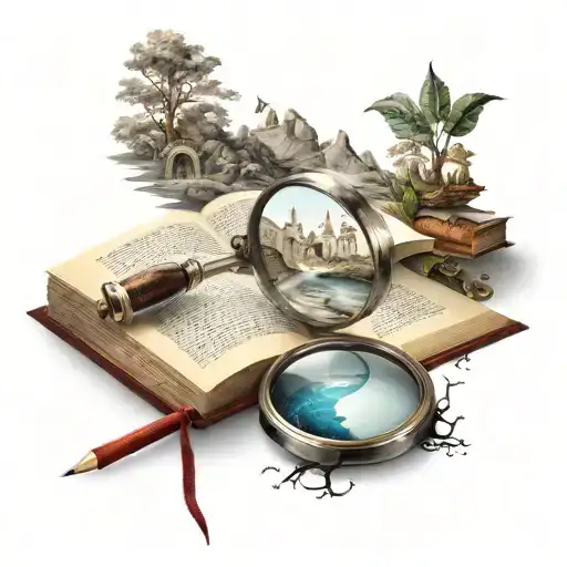 Open Book With A Magnifying Glass