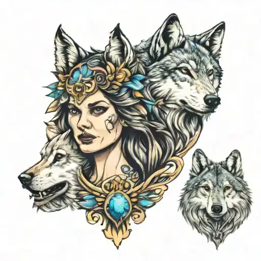 Wolf And Lady