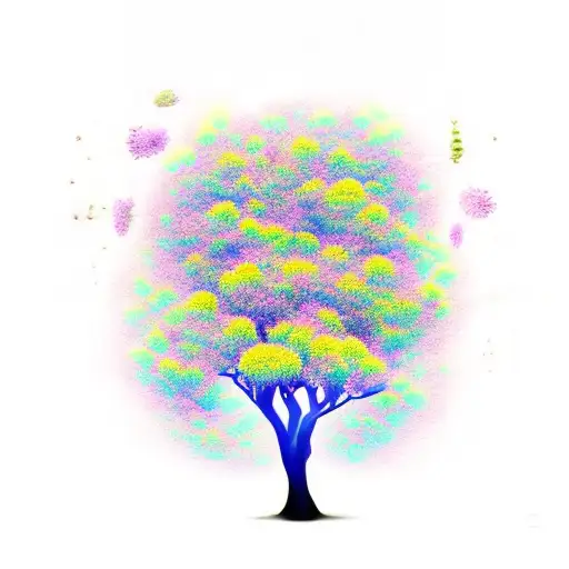 Abstract Tree And Flowers