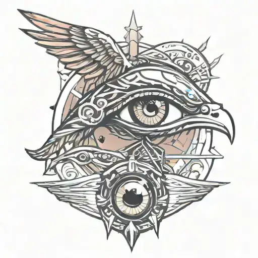 Eye Of Horus And Phoenix
