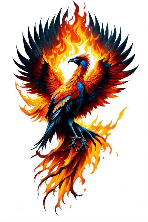 Fire Phoenix Rising From The Ashes