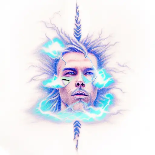 Cloud With Blue Lightning