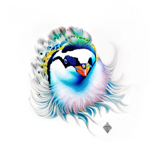 1 Penguin And 1 Peacock