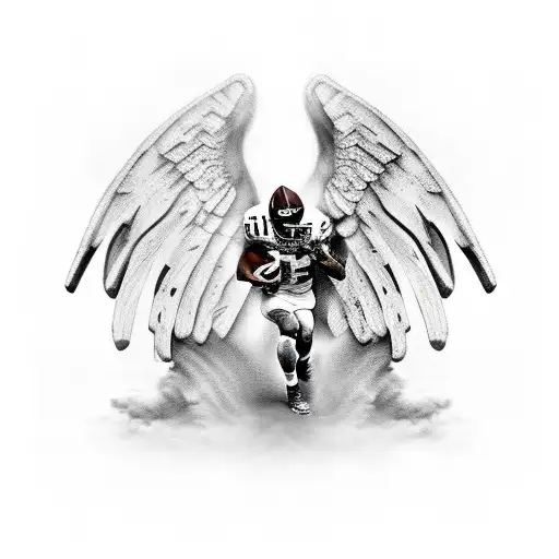 Roman Angel Playing American Football