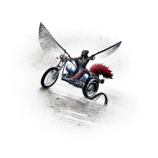 A Fierce Warrior Riding A Motorcycle