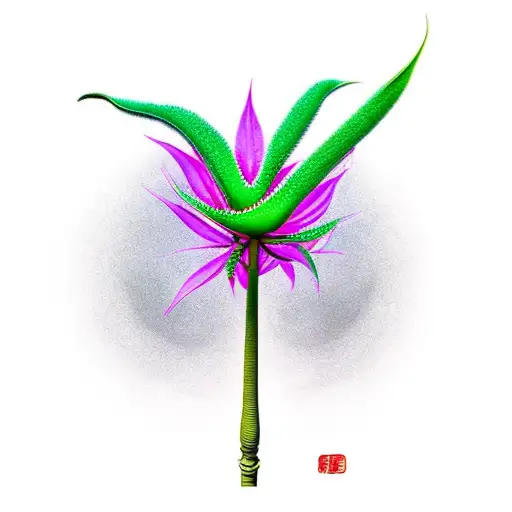 Botanical Japanese Plant Shading Tall Stalk