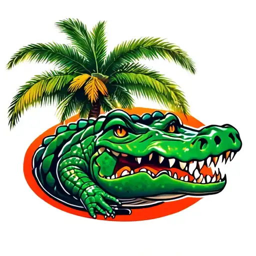 Florida Flag Gator Palm Tree
